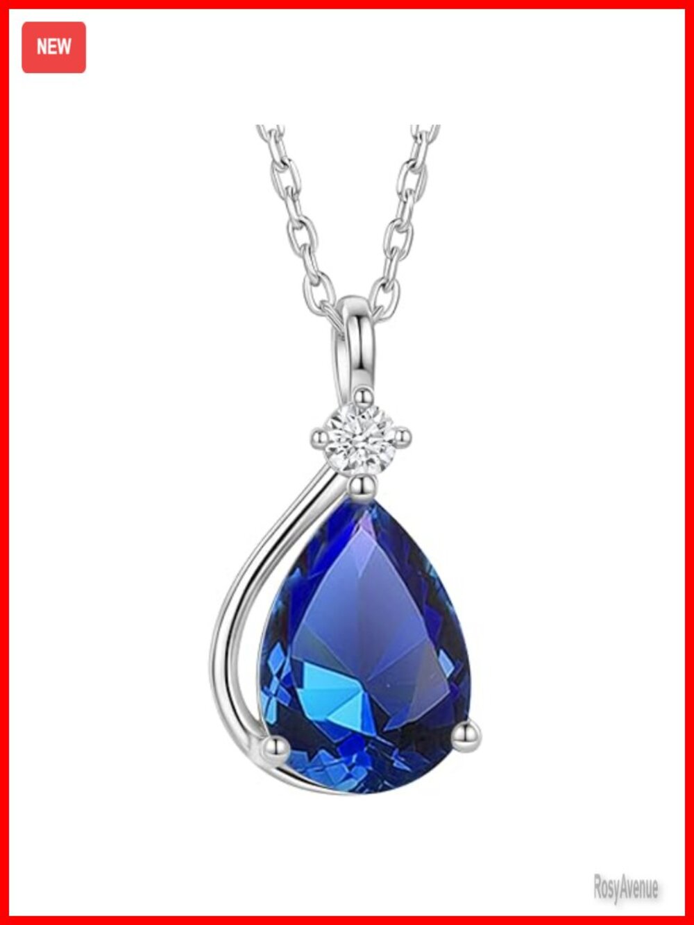 925 Sterling Silver Sapphire Pendant Necklace for Women Elegant Gift